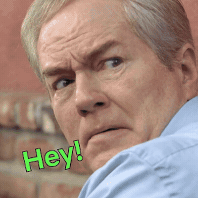 Man In Blue Shirt Saying Hey GIF
