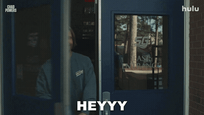 Man In Blue Shirt Saying Heyy GIF