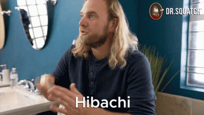 Man In Blue Shirt Saying Hibachi GIF