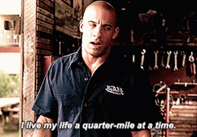 Man In Blue Shirt Saying I Live My Life A Quarter-Mile At A Time GIF