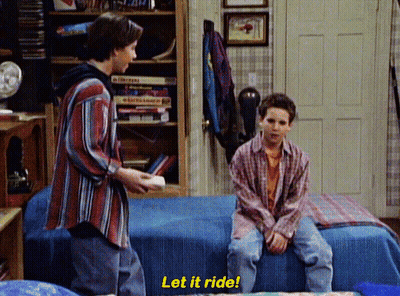 Man In Blue Shirt Saying I'm Fine In Front Of Door GIF