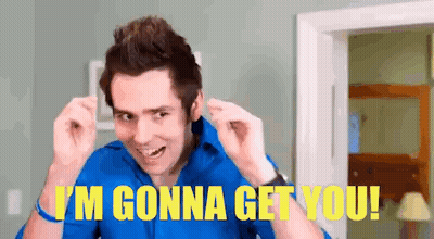 Man In Blue Shirt Saying I'm Gonna Get You GIF