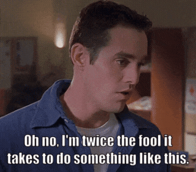 Man In Blue Shirt Saying I'm Twice The Fool GIF