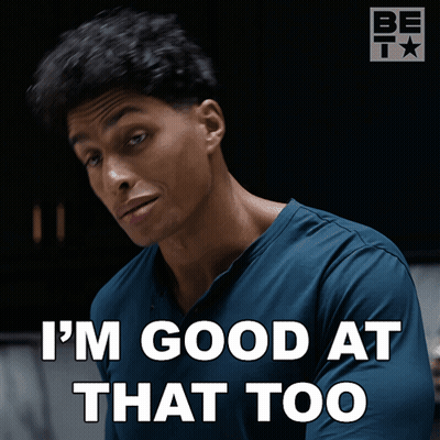 Man In Blue Shirt Saying Im Good At That Too GIF