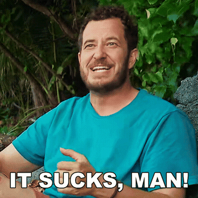 Man In Blue Shirt Saying It Sucks Man GIF