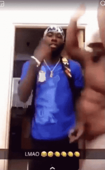 Man In Blue Shirt Saying LMAO GIF
