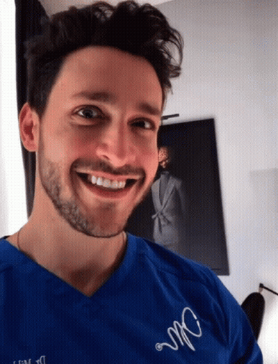 Man In Blue Shirt Saying MC GIF