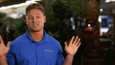 Man In Blue Shirt Saying McSands GIF