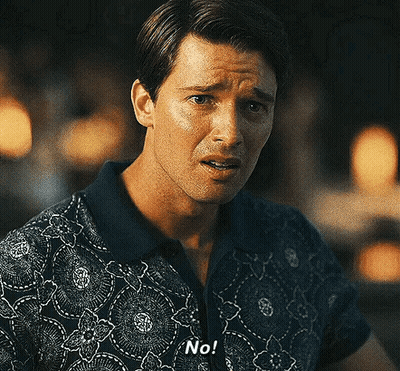 Man In Blue Shirt Saying No GIF