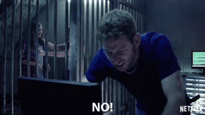 Man In Blue Shirt Saying No GIF