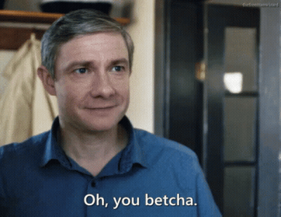 Man In Blue Shirt Saying Oh You Betcha GIF