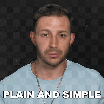 Man In Blue Shirt Saying Plain And Simple GIF