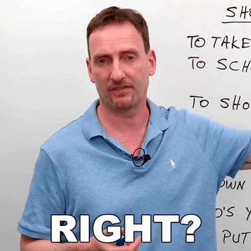 Man In Blue Shirt Saying Right GIF