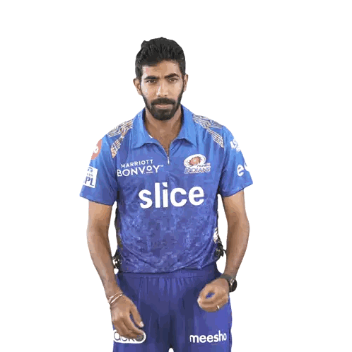 Man In Blue Shirt Saying Slice Sticker
