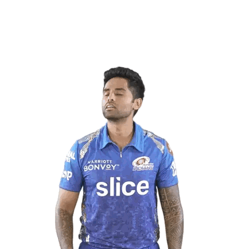 Man In Blue Shirt Saying Slice Sticker