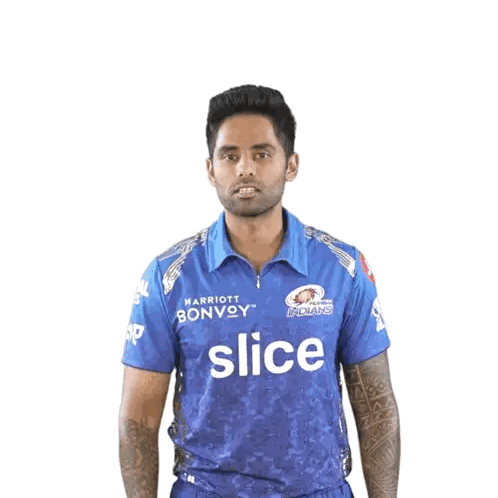 Man In Blue Shirt Saying Slice Sticker