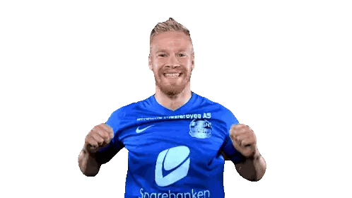 Man In Blue Shirt Saying Streum Norway Sticker