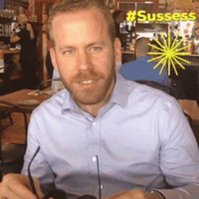Man In Blue Shirt Saying #Sussess GIF