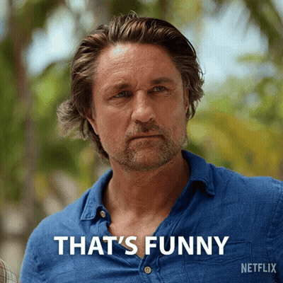 Man In Blue Shirt Saying That's Funny On Netflix GIF