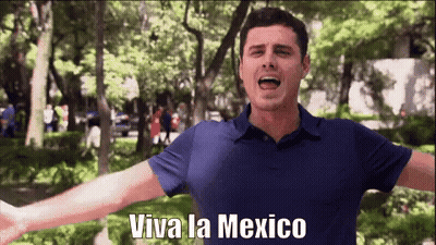 Man In Blue Shirt Saying Viva La Mexico GIF