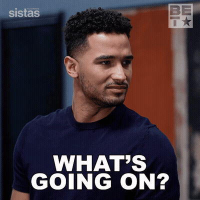 Man In Blue Shirt Saying What's Going On GIF