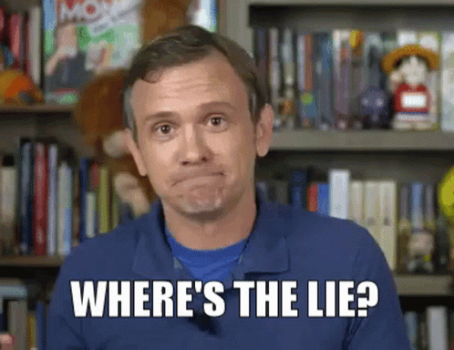 Man In Blue Shirt Saying Where's The Lie GIF