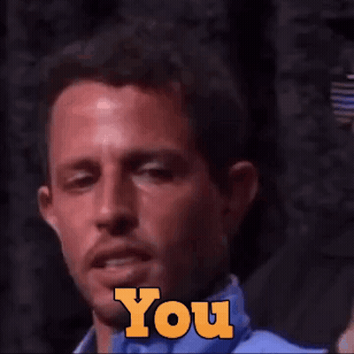 Man In Blue Shirt Says B * Tch GIF