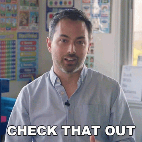Man In Blue Shirt Says Check That Out In Classroom GIF