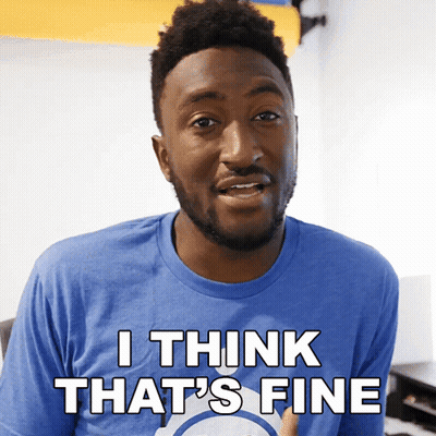 Man In Blue Shirt Says Fine GIF