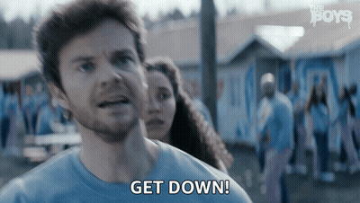 Man In Blue Shirt Says Get Down GIF