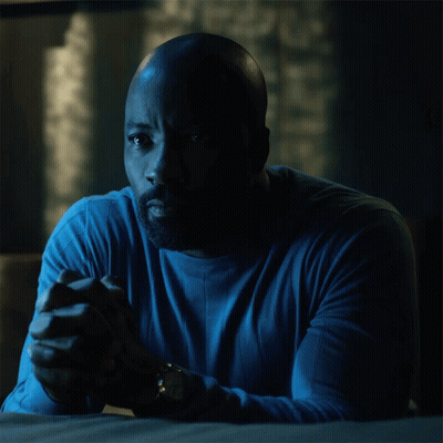 Man In Blue Shirt Says Get Out GIF