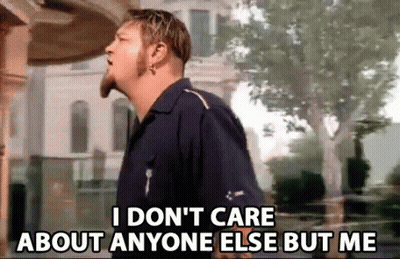 Man In Blue Shirt Says I Don't Care About Anyone Else GIF
