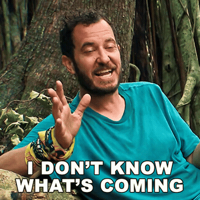 Man In Blue Shirt Says I Don't Know What's Coming GIF