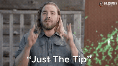 Man In Blue Shirt Says Just The Tip GIF