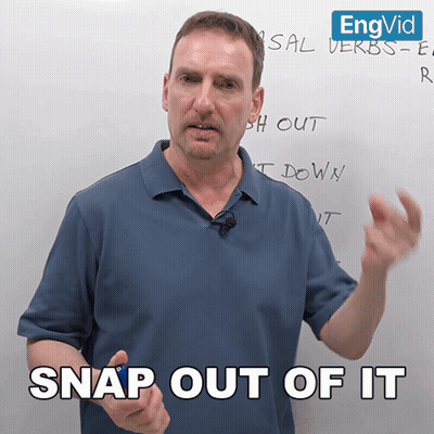 Man In Blue Shirt Says Snap Out Of It GIF
