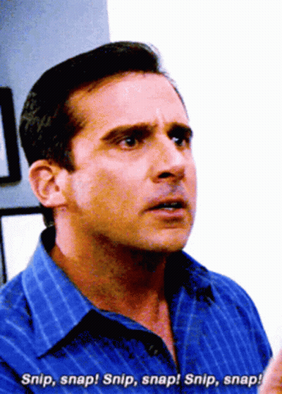 Man In Blue Shirt Says Snip Snap GIF