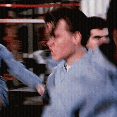 Man In Blue Shirt Screaming GIF