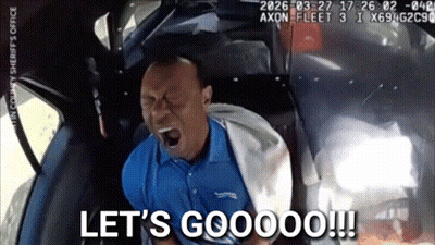 Man In Blue Shirt Screaming In Police Car GIF