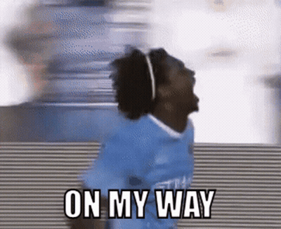 Man In Blue Shirt Screaming On My Way GIF
