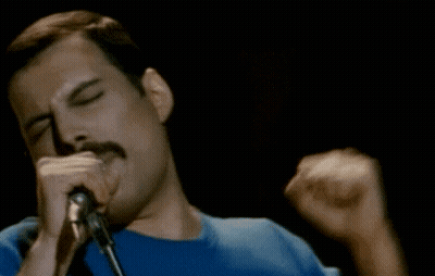 Man In Blue Shirt Singing GIF