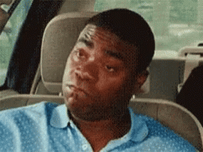Man In Blue Shirt Sitting In Back Seat Eyes Closed GIF