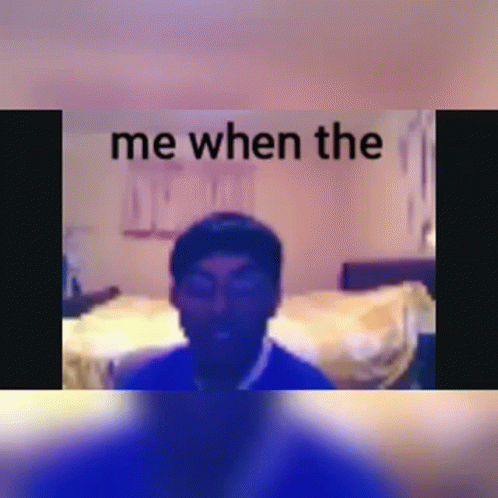 Man In Blue Shirt Sitting Me When The GIF