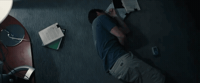 Man In Blue Shirt Sitting With Big Short GIF