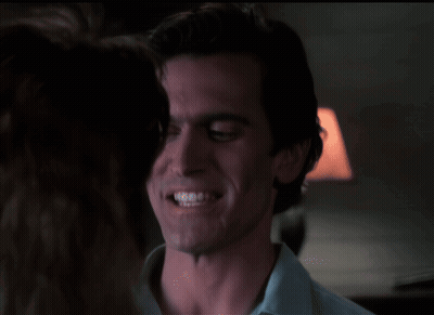 Man In Blue Shirt Smiling At Woman GIF