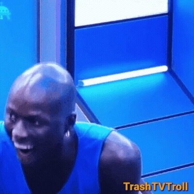 Man In Blue Shirt Smiling Trash TV Troll GIF