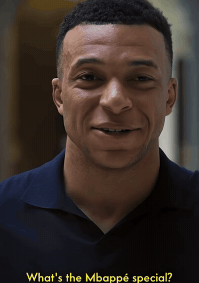 Man In Blue Shirt Smiling What's The Mbappe Special GIF