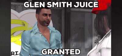 Man In Blue Shirt Talking To Woman Glen Smith Juice Granted GIF