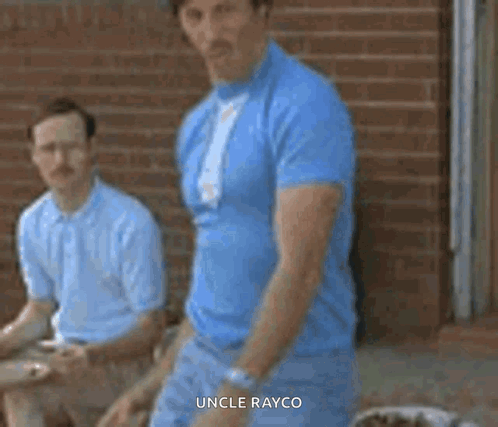 Man In Blue Shirt Throwing Frisbee Uncle Rayco GIF