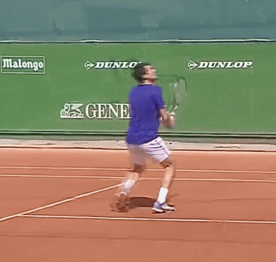 Man In Blue Shirt Walking On Tennis Court Saying General GIF