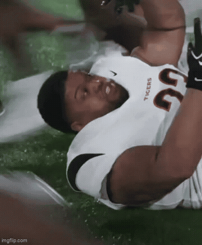 Man In Blue Shirt Watching Alabama Vs Florida State GIF
